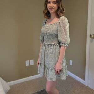 Trixxi Light Green Mini Dress